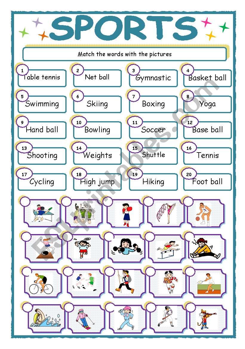 SPORTS worksheet