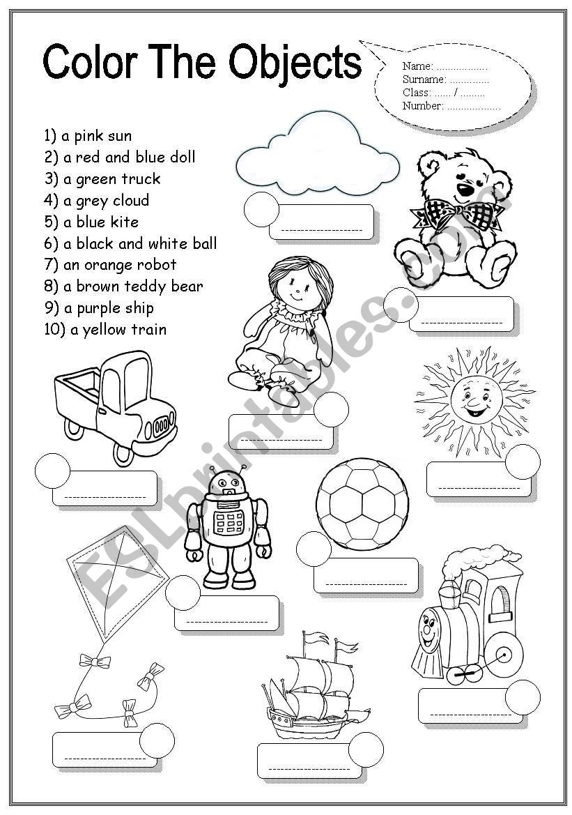 colour the toys worksheet