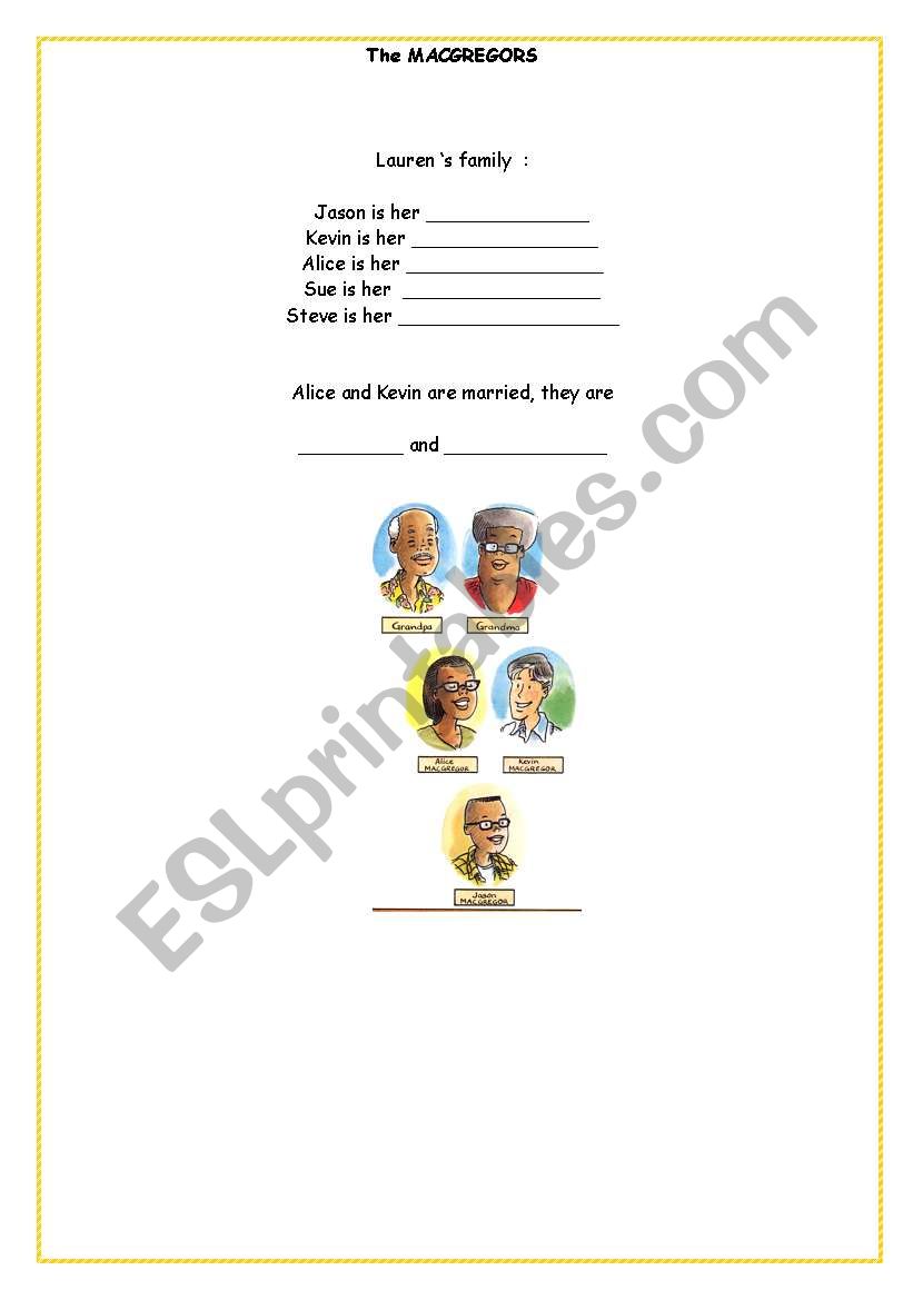 family links worksheet