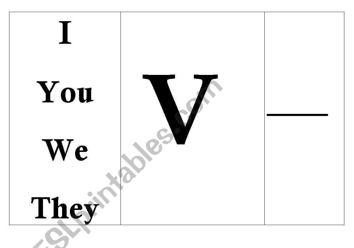 Present Simple (table 1) - affirmative sentences 