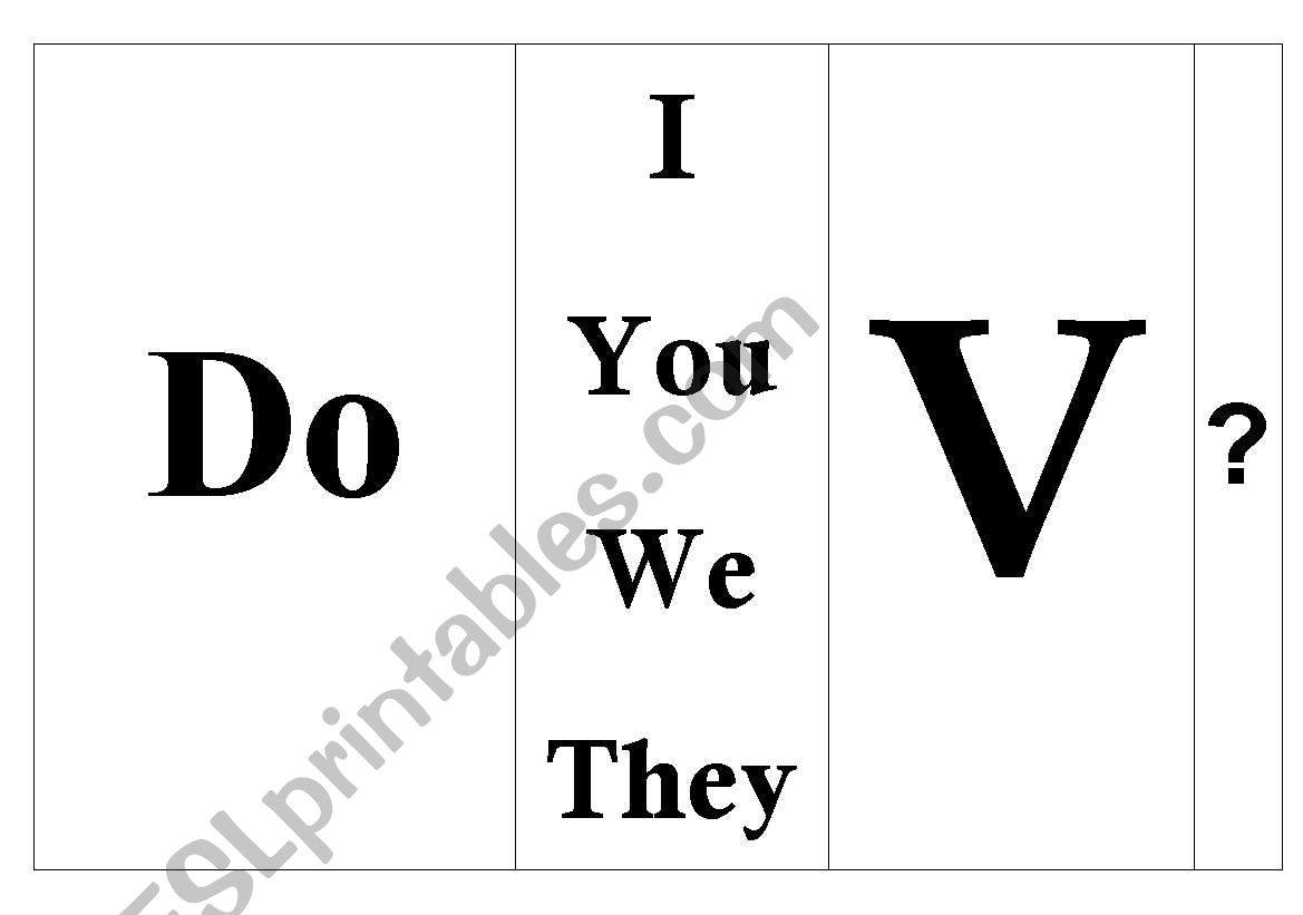 Present Simple (table 2) - questions