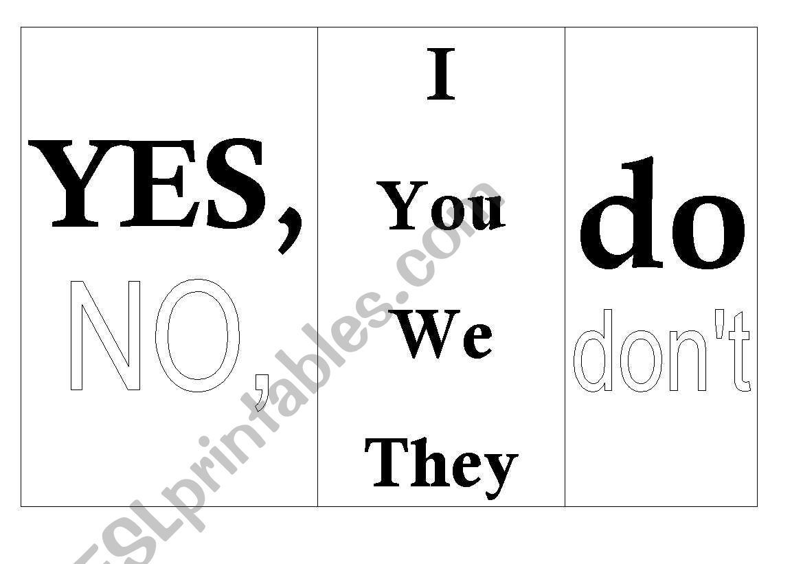 Present Simple (table 3) - short answers