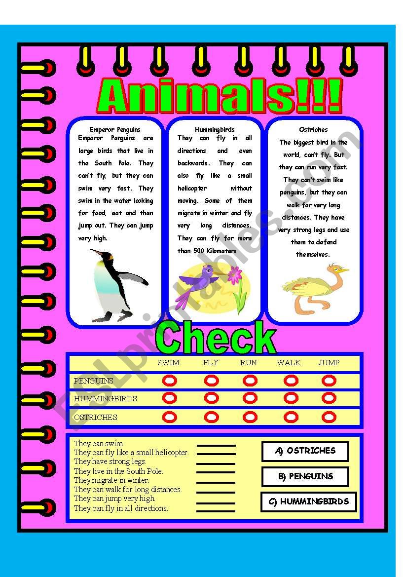 Animals descriptions! worksheet