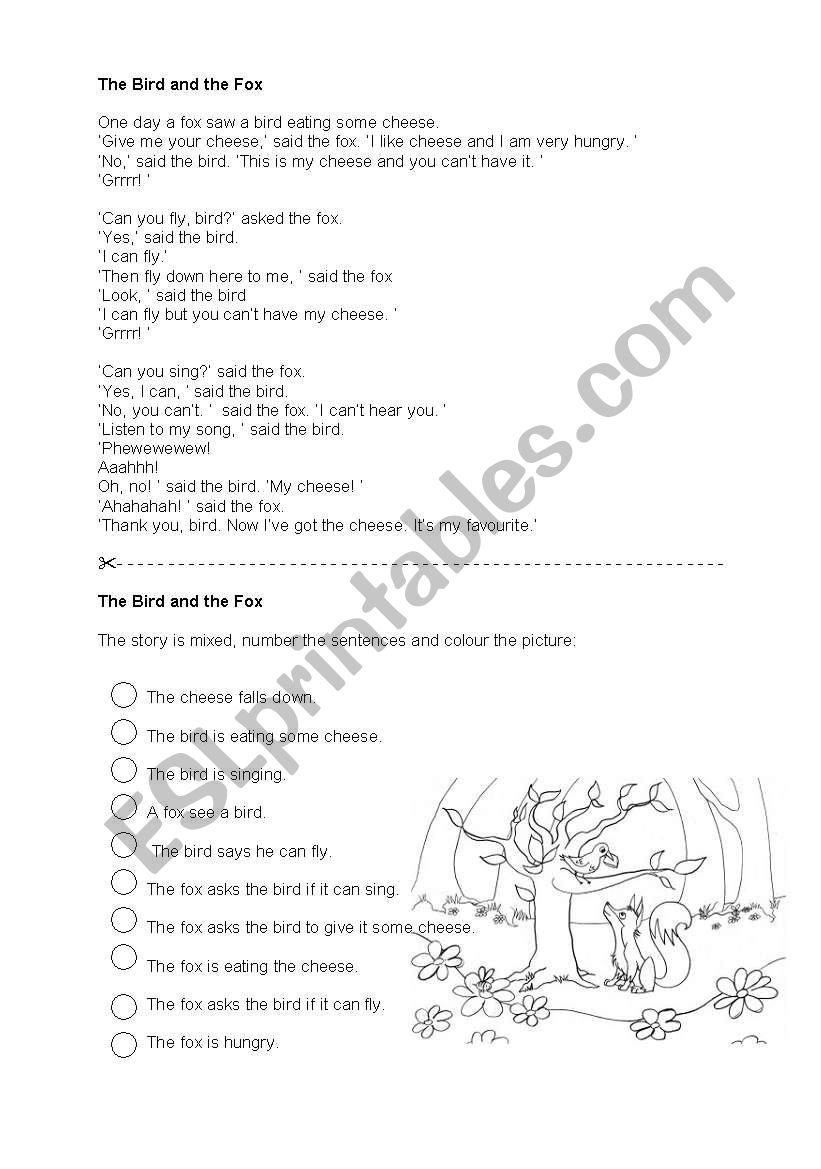 The Bird and the Fox worksheet