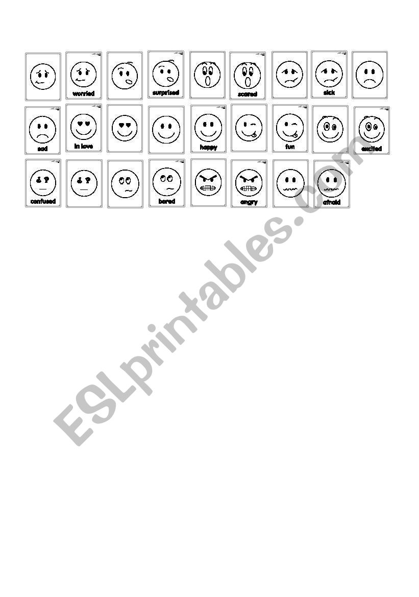 faces showing feelings worksheet