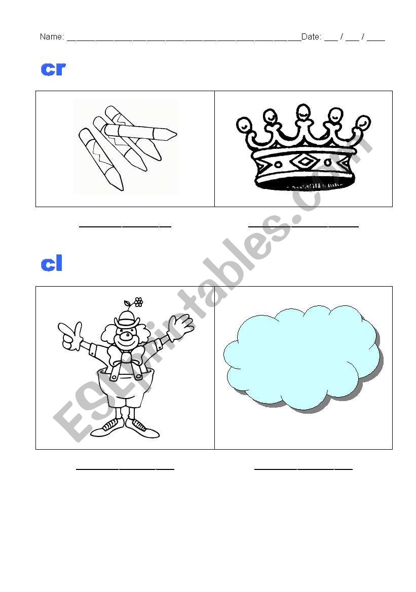 cr and cl worksheet