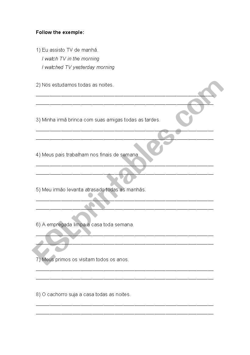 Exercicies Present Simple worksheet