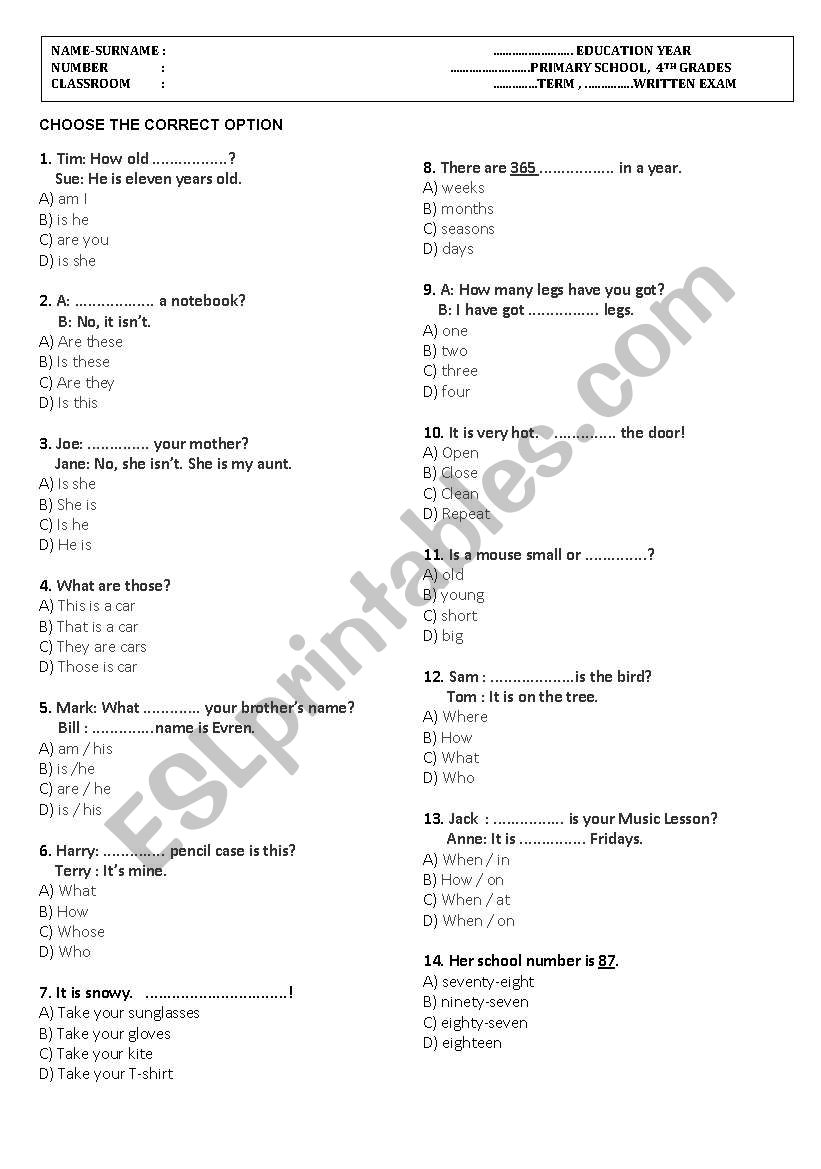 general revision for grades 4 and 5