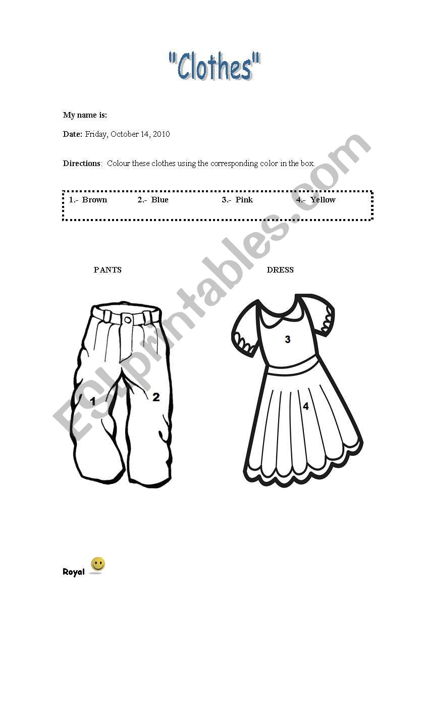 Clothes  worksheet