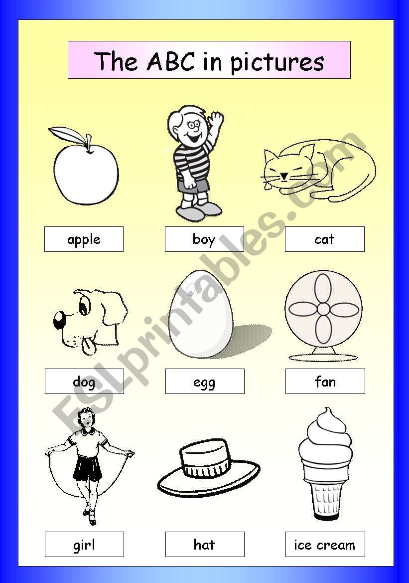 The ABC in Pictures worksheet