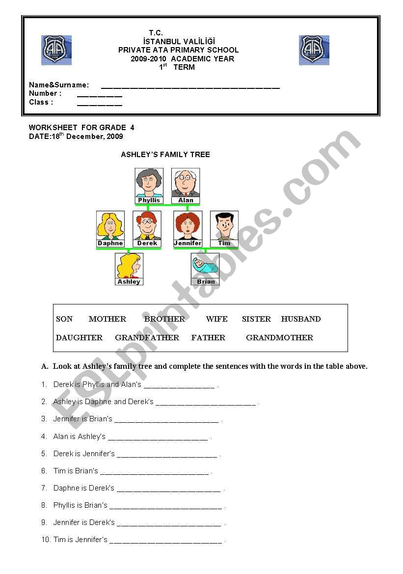 family tree worksheet