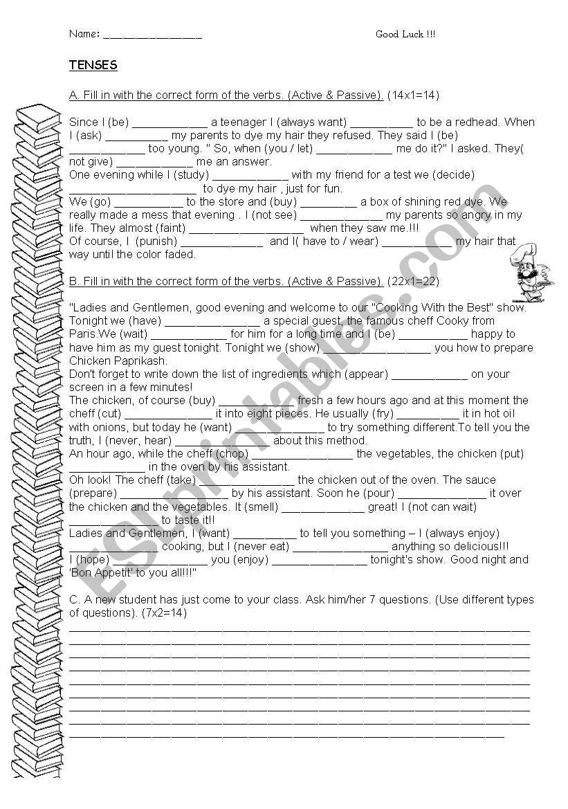 Active Passive worksheet