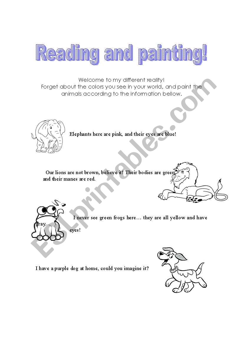 Painting animals worksheet