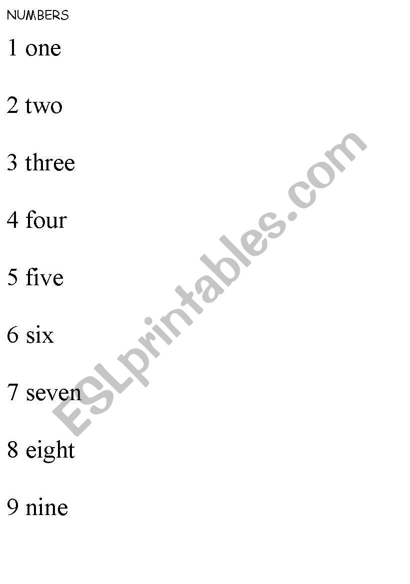 writing numbers worksheet