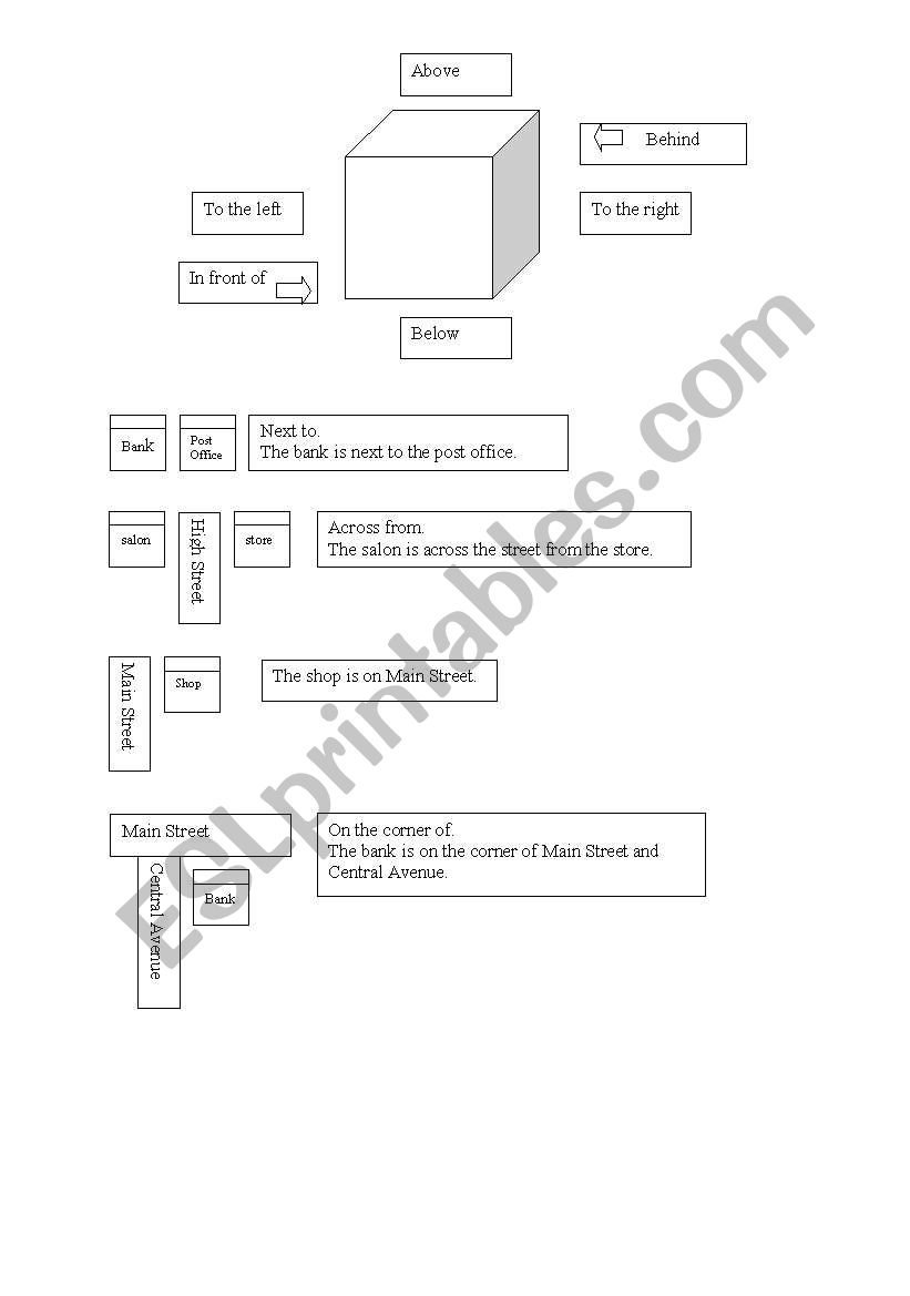 Street directions worksheet