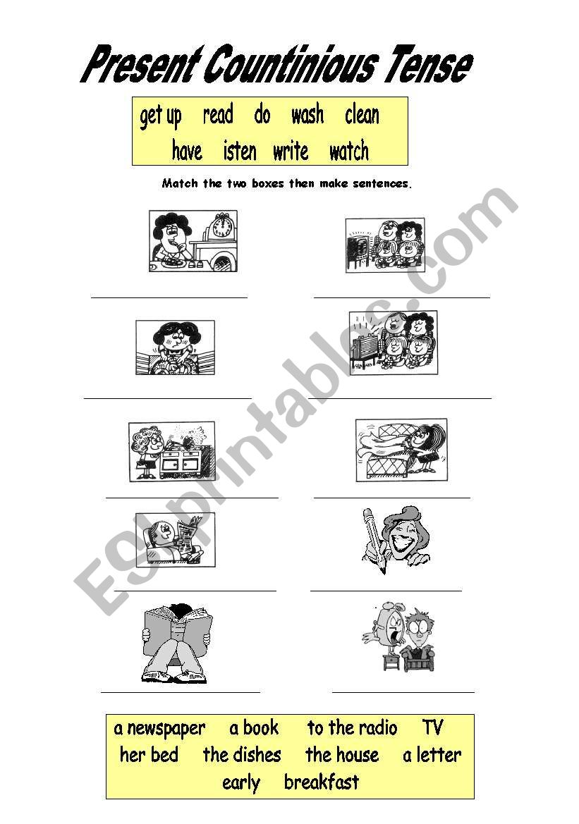 Present Continious Tense worksheet