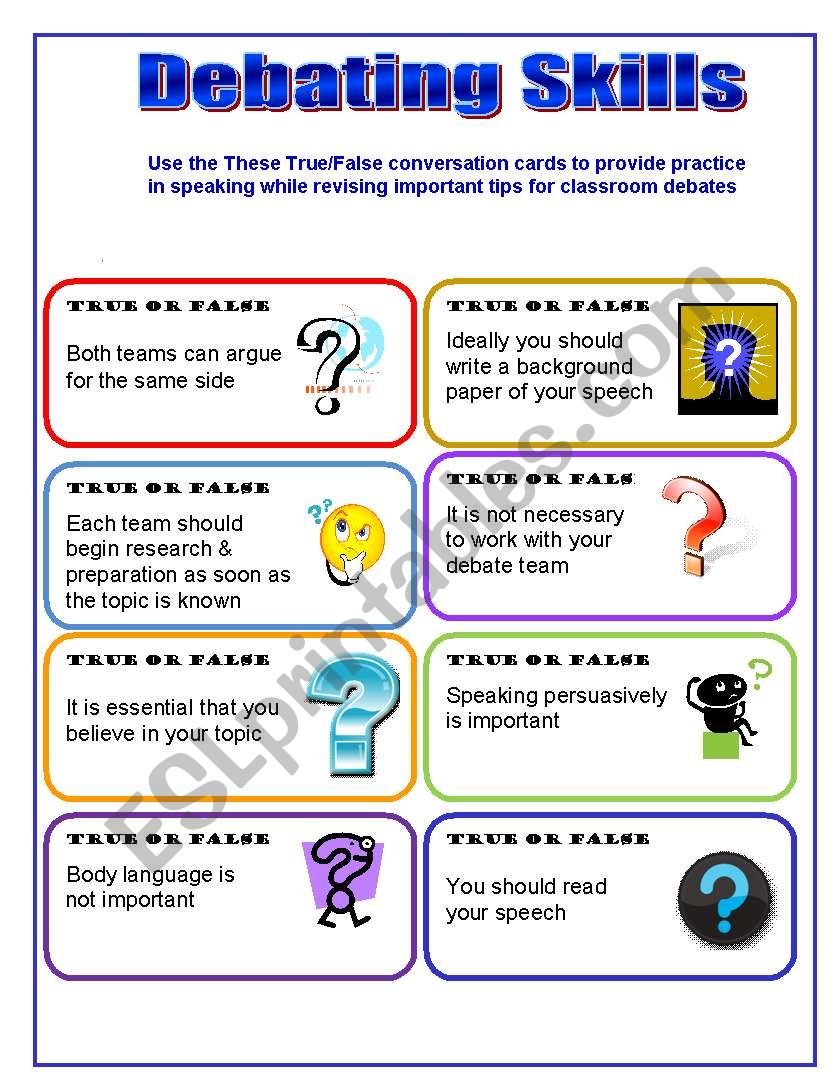 Conversation Cards worksheet