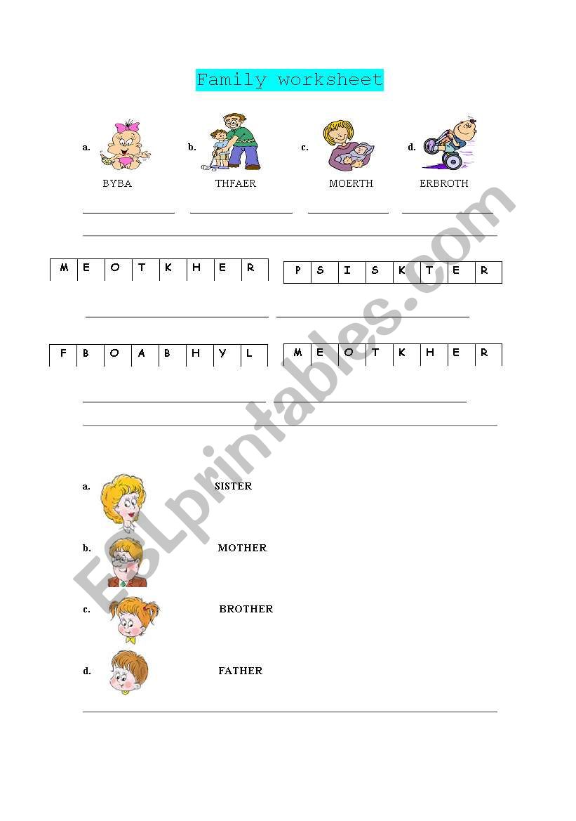 Family Worksheet worksheet