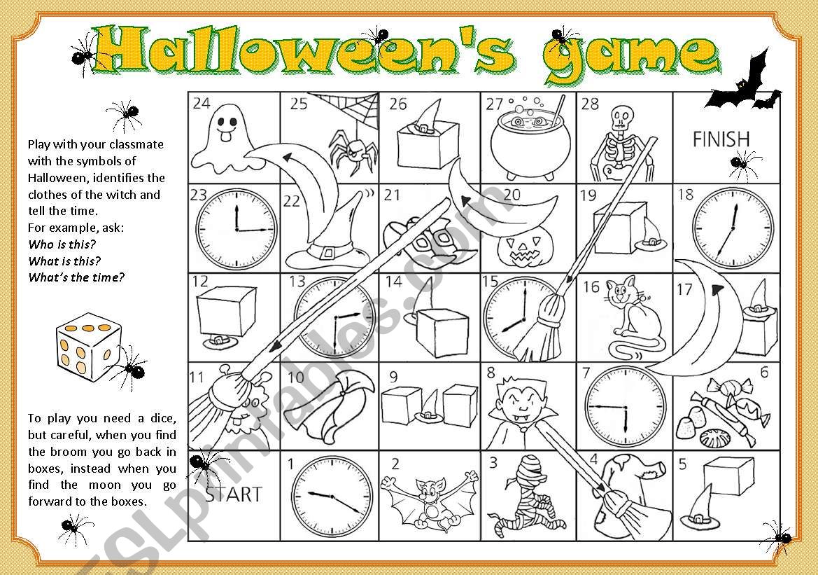 Halloweens game worksheet