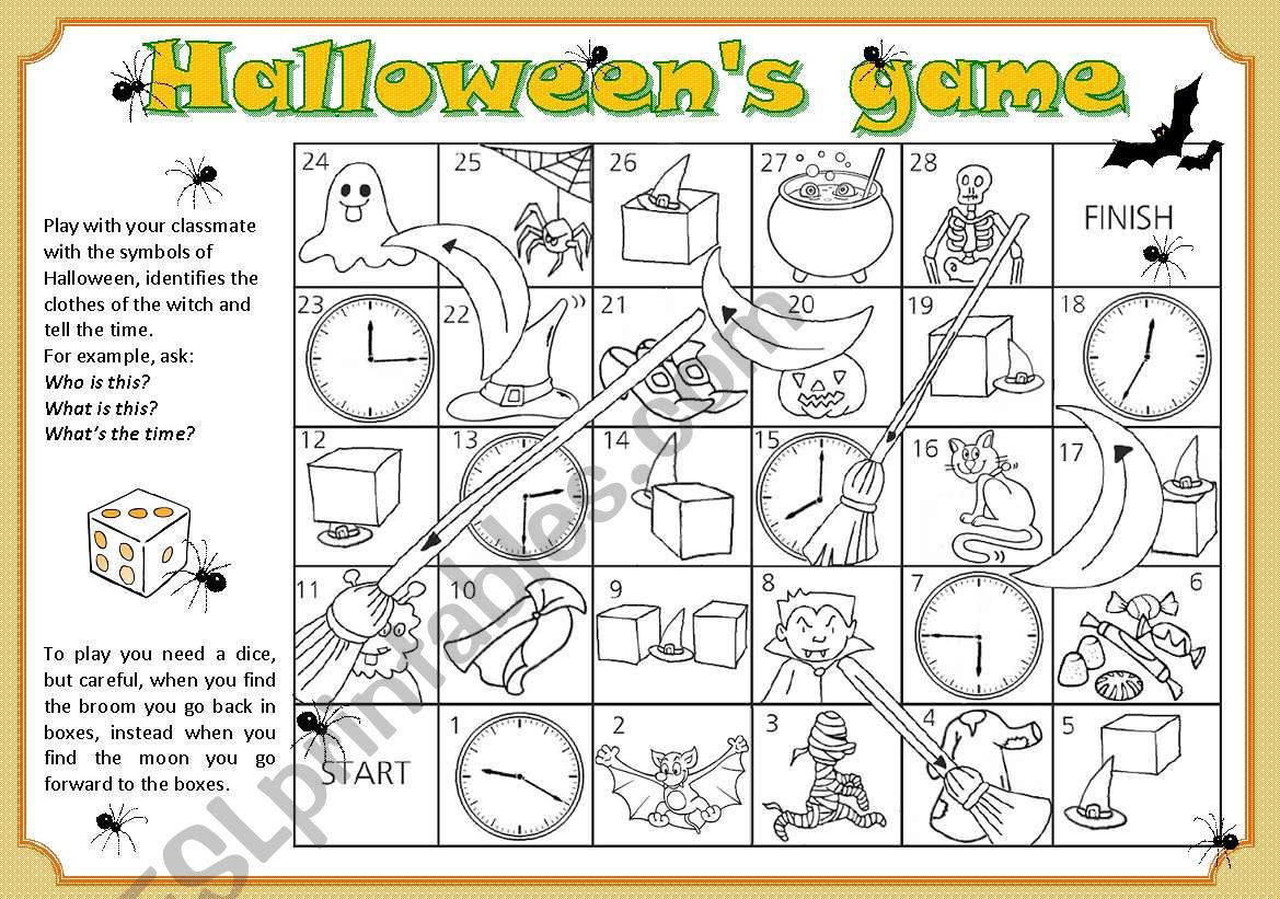 HalloweenÂ´s game worksheet