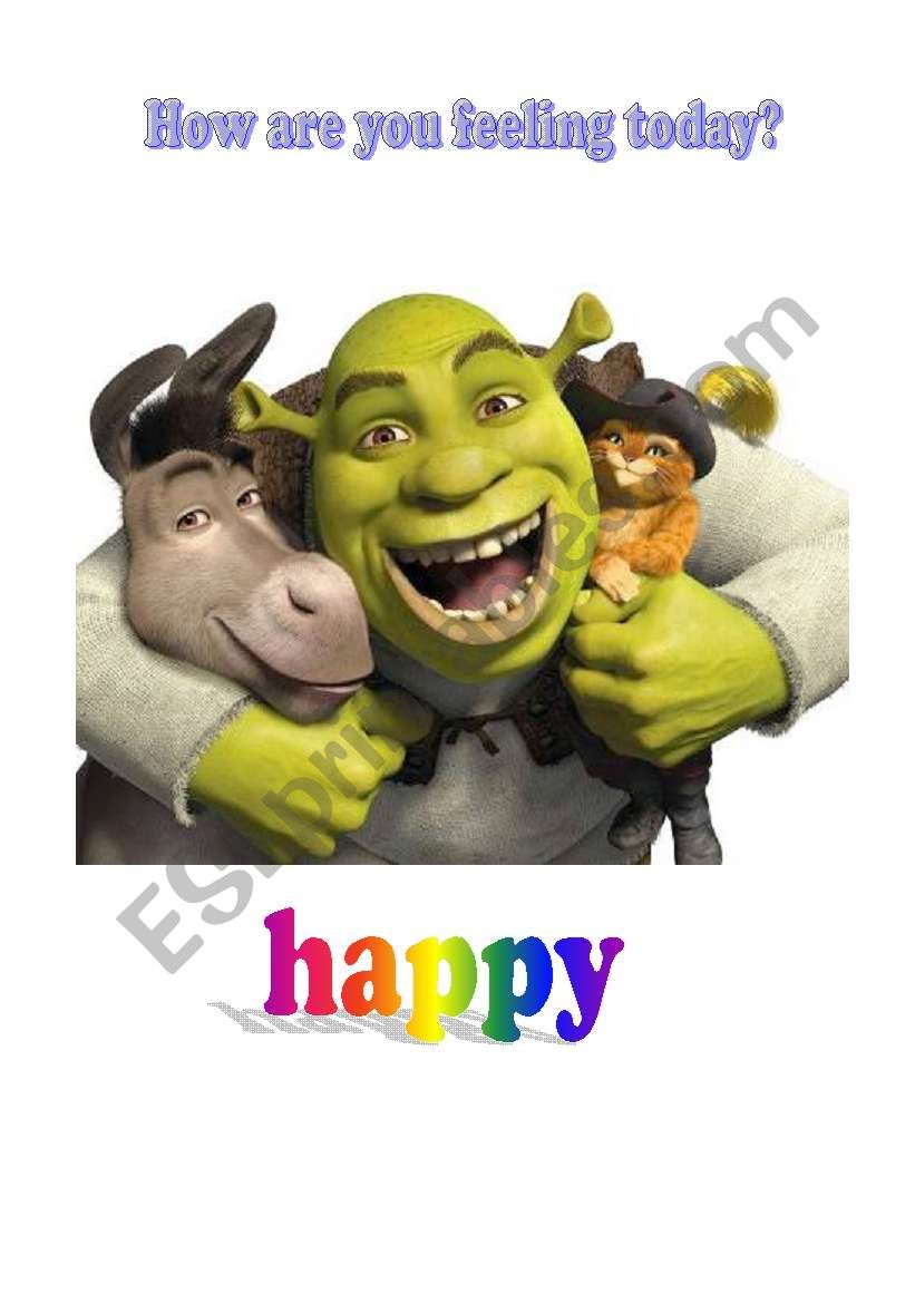 Feelings + Shrek worksheet
