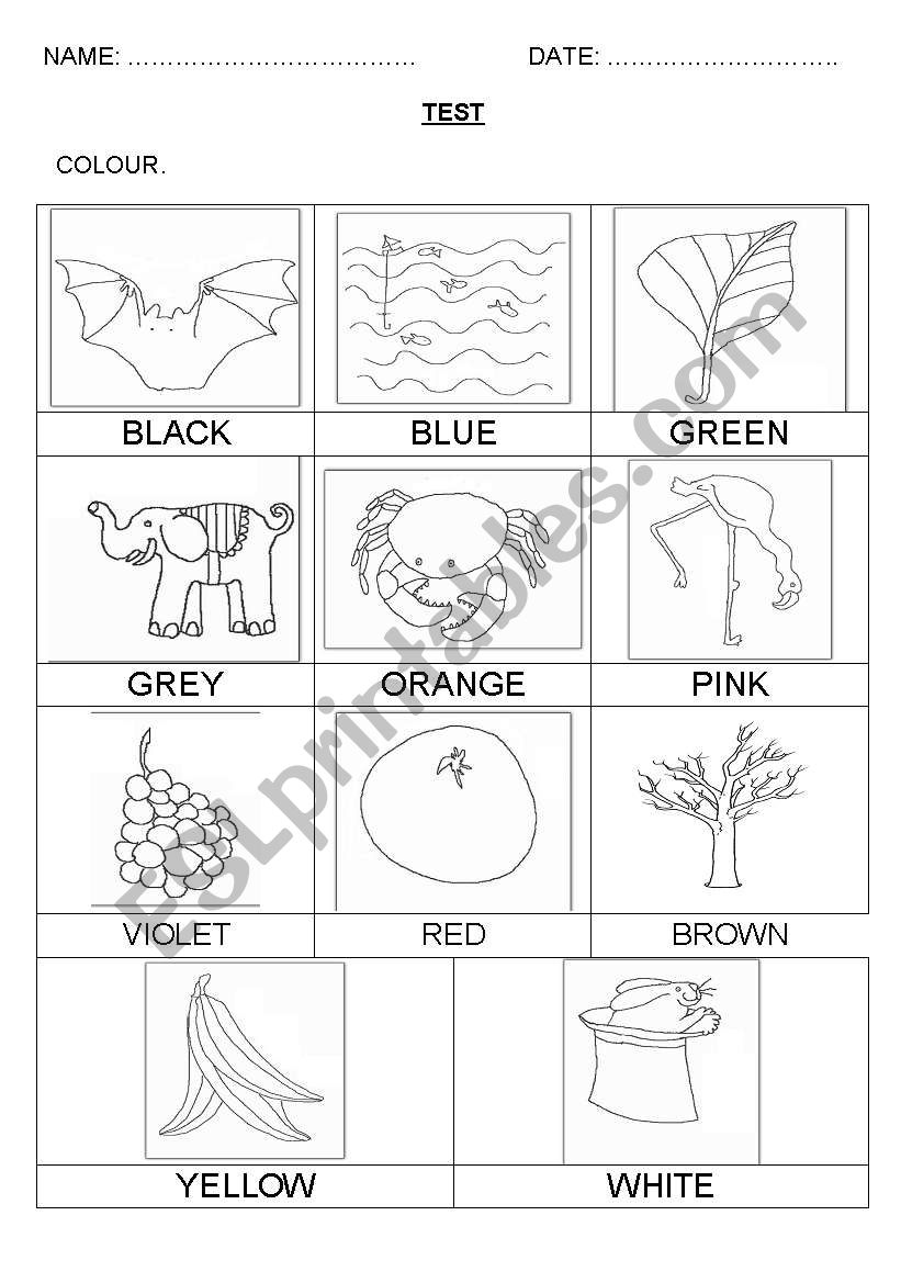 colors worksheet