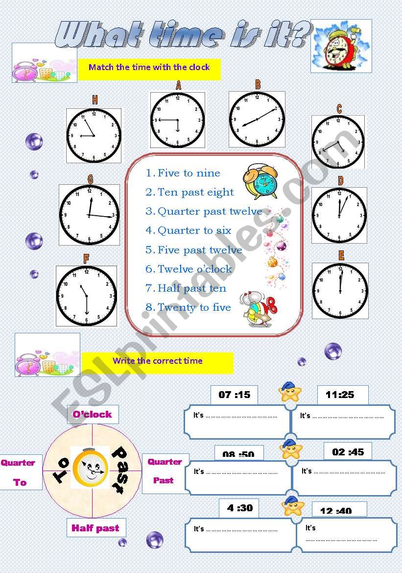 What time is it? worksheet