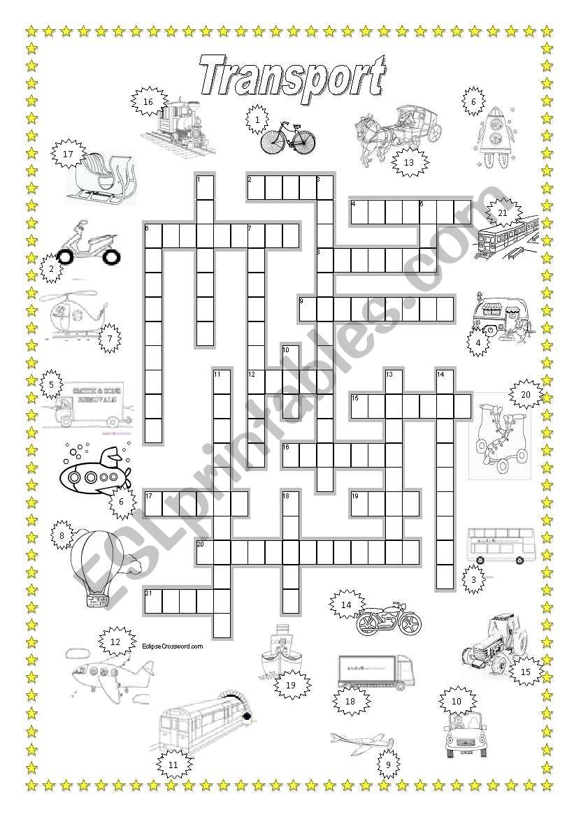 Transport Crossword worksheet