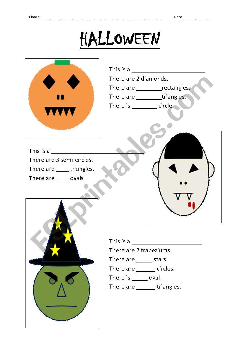 Halloween - shapes  worksheet