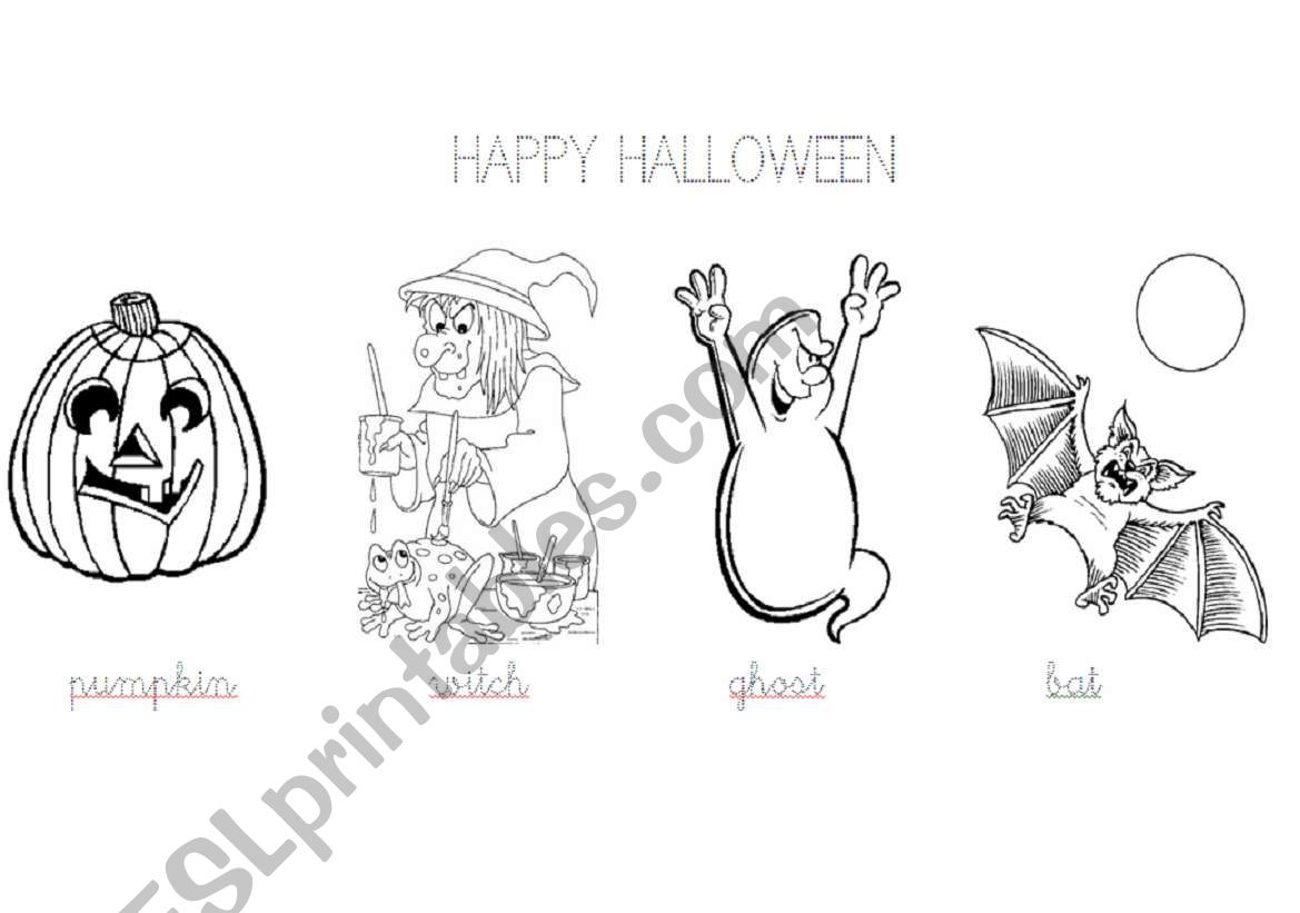 happy halloween  worksheet