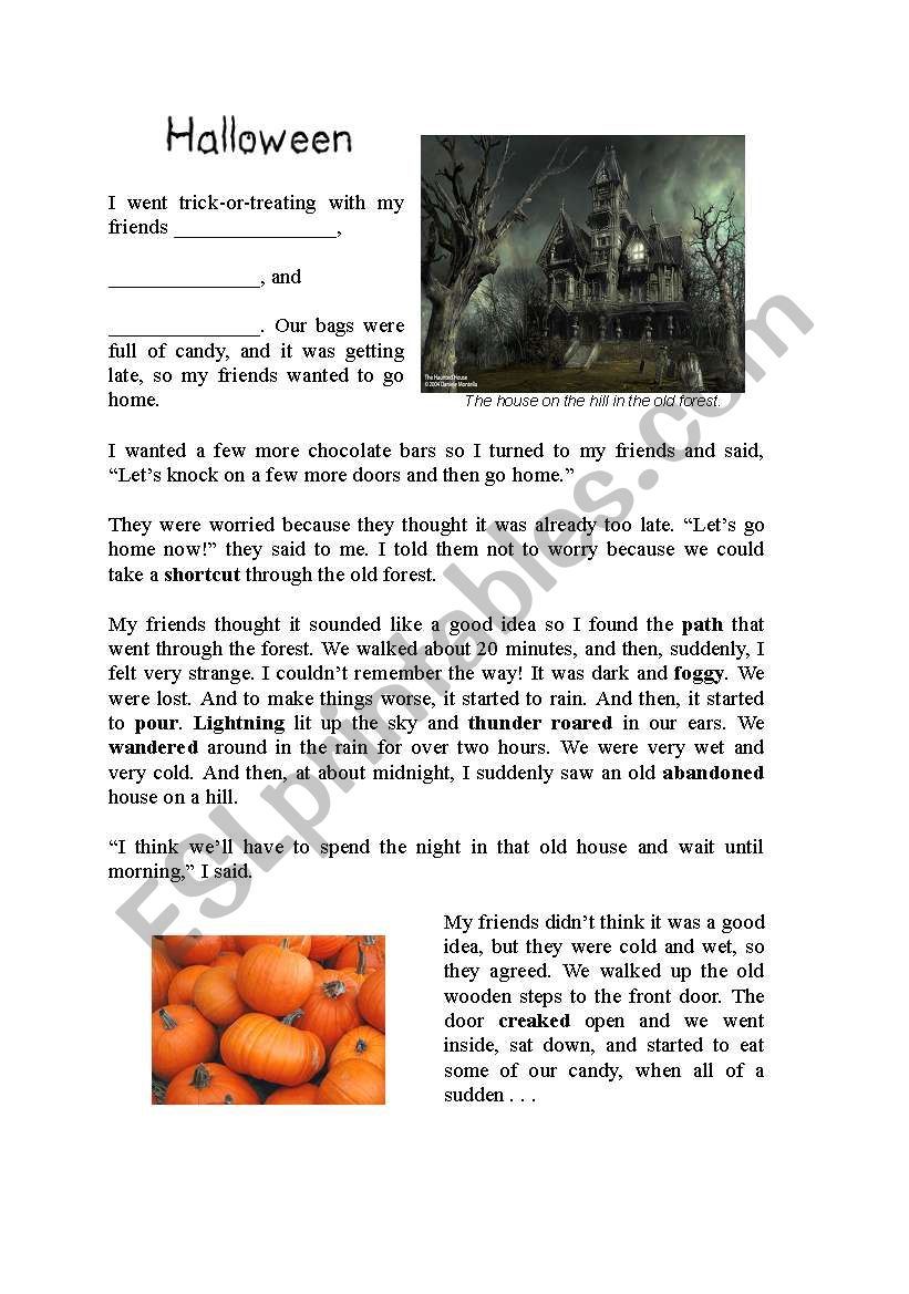 Halloween Reading S worksheet