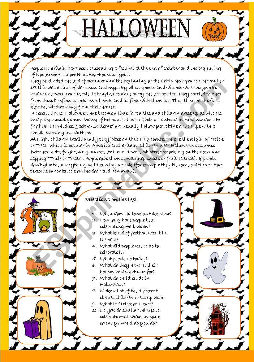 Halloween Text worksheet