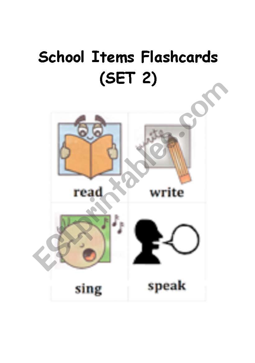 School Items / Supplies Flashcards SET 2