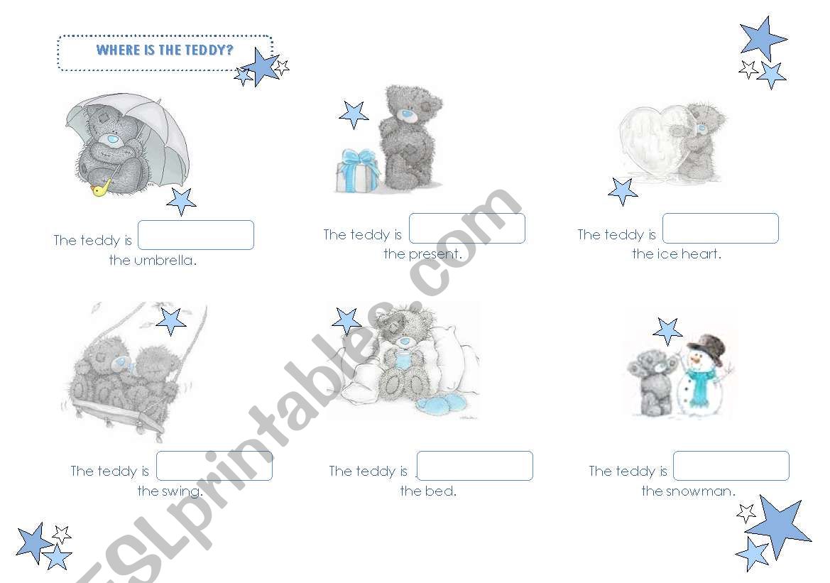 Wheres the teddy? :) worksheet