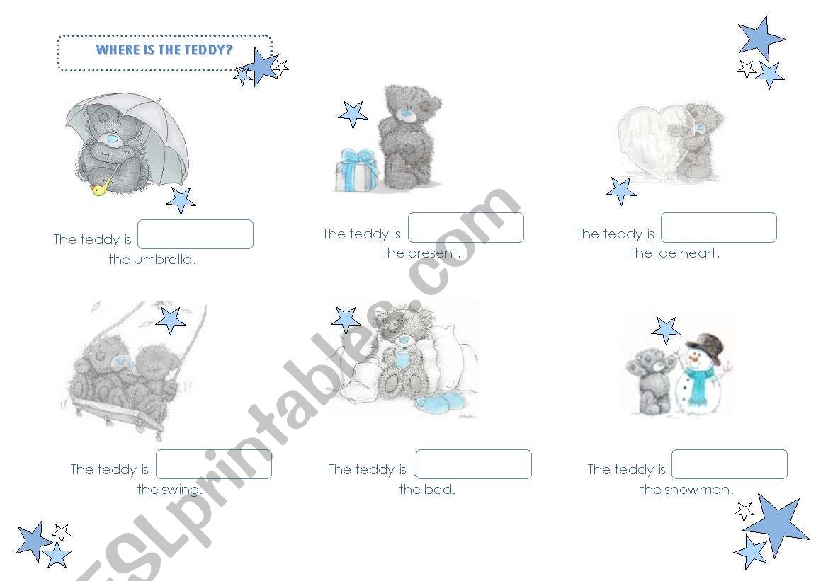 Where´s the teddy? :) worksheet