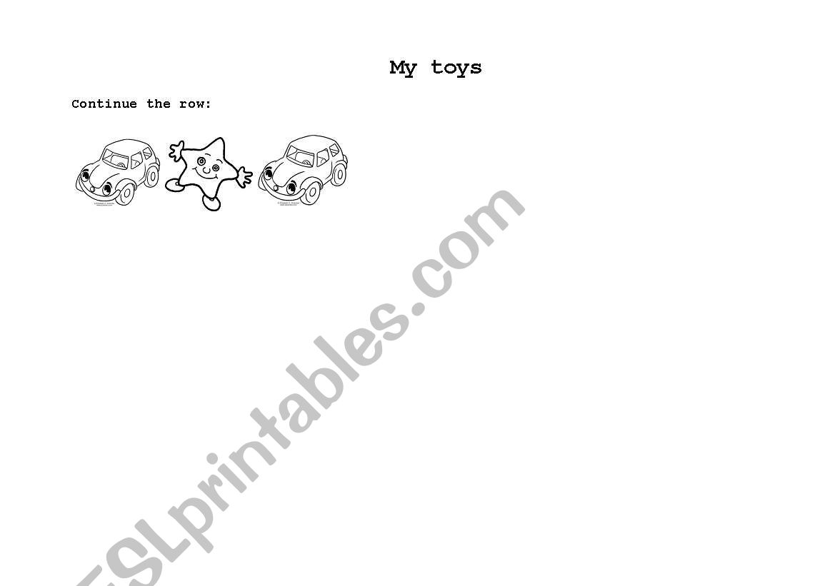 My toys worksheet