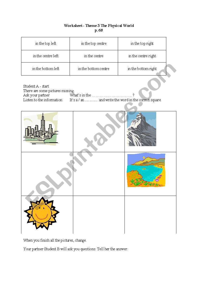 nature worksheet