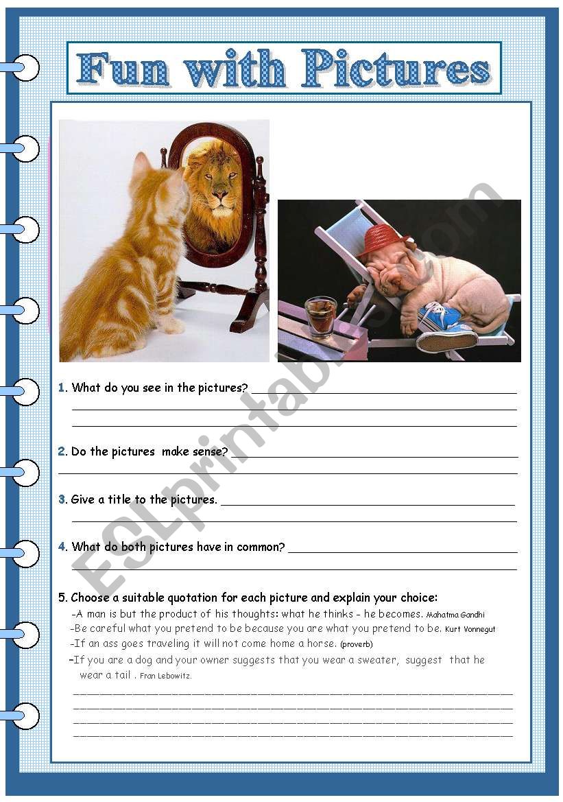 fun with pictures 4 worksheet