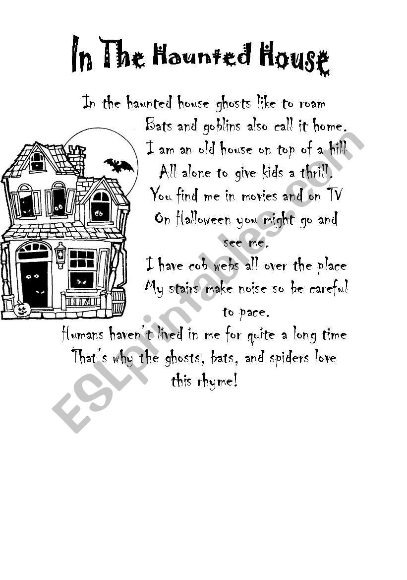 In The Haunted House worksheet