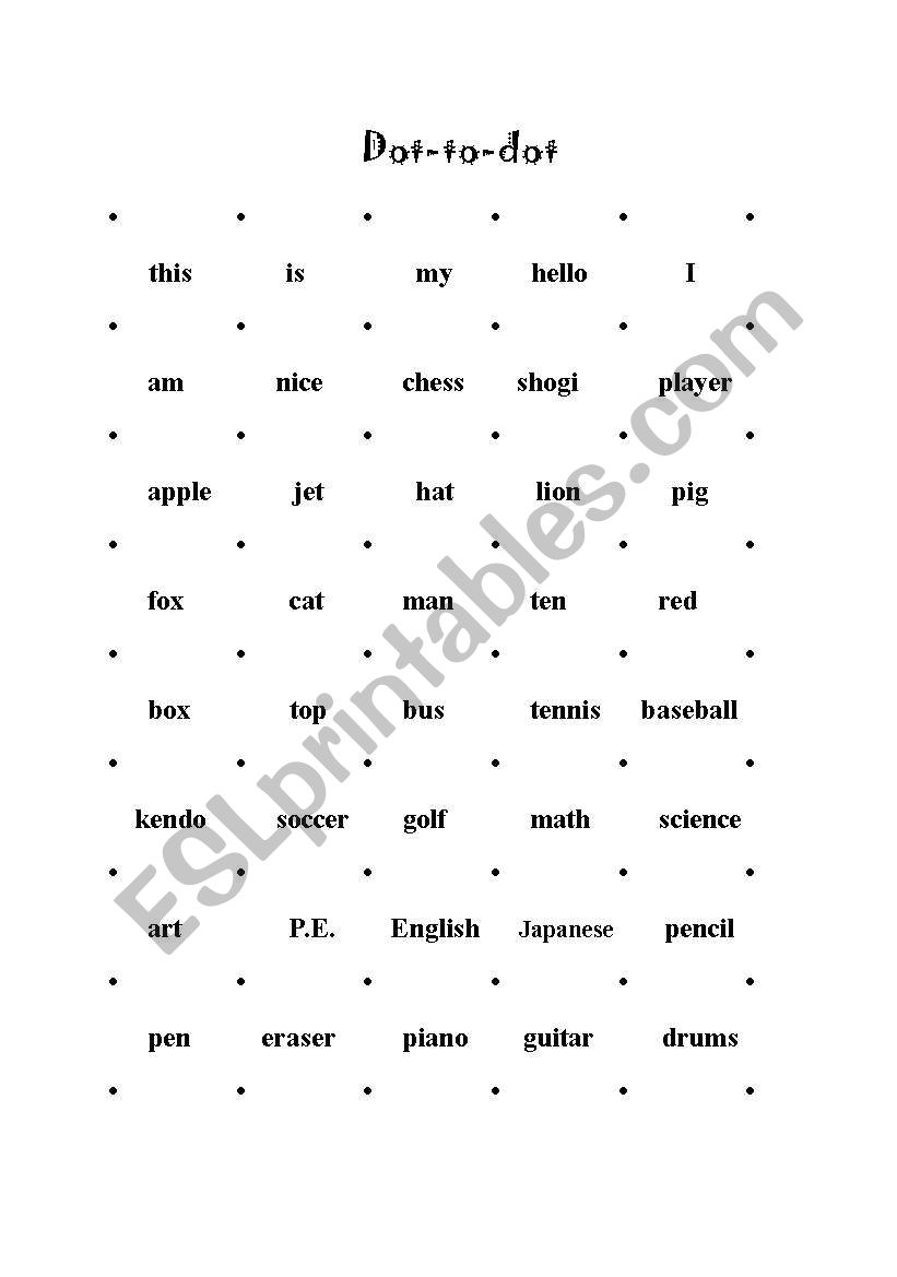 Dot-to-dot worksheet