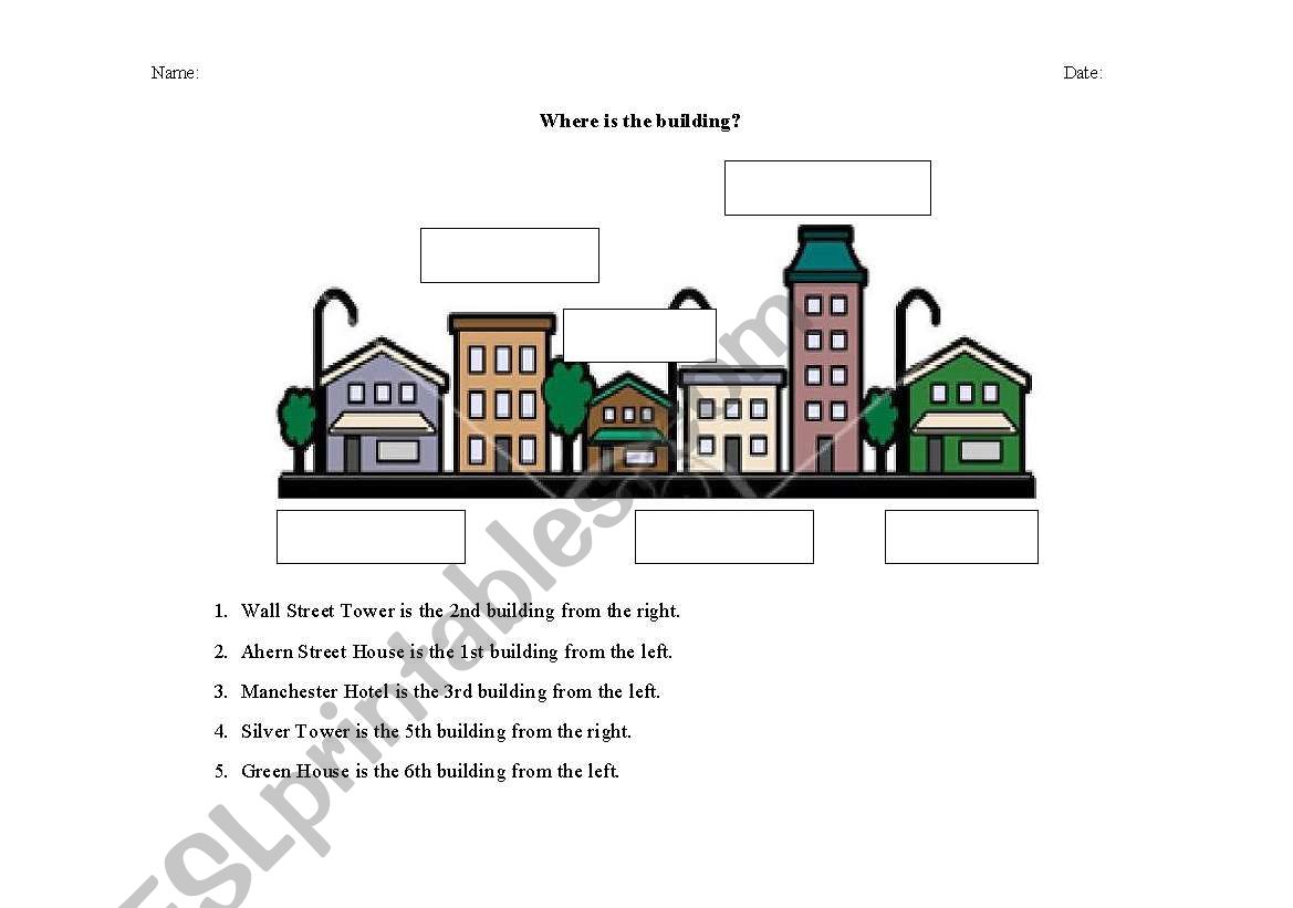 Where is the building? worksheet
