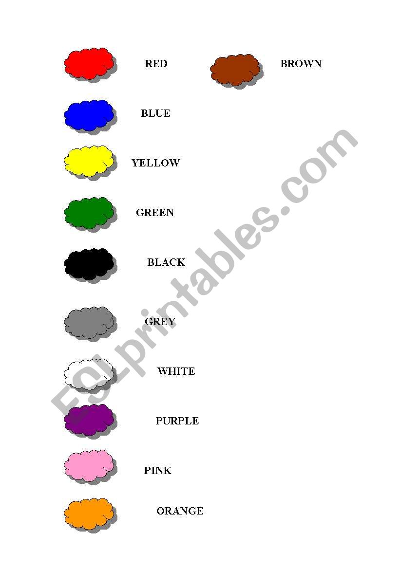 colours worksheet