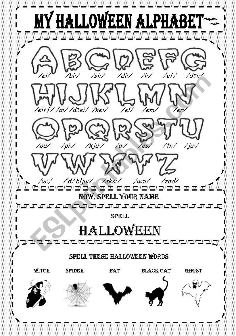 MY HALLOWEEN ALPHABET worksheet