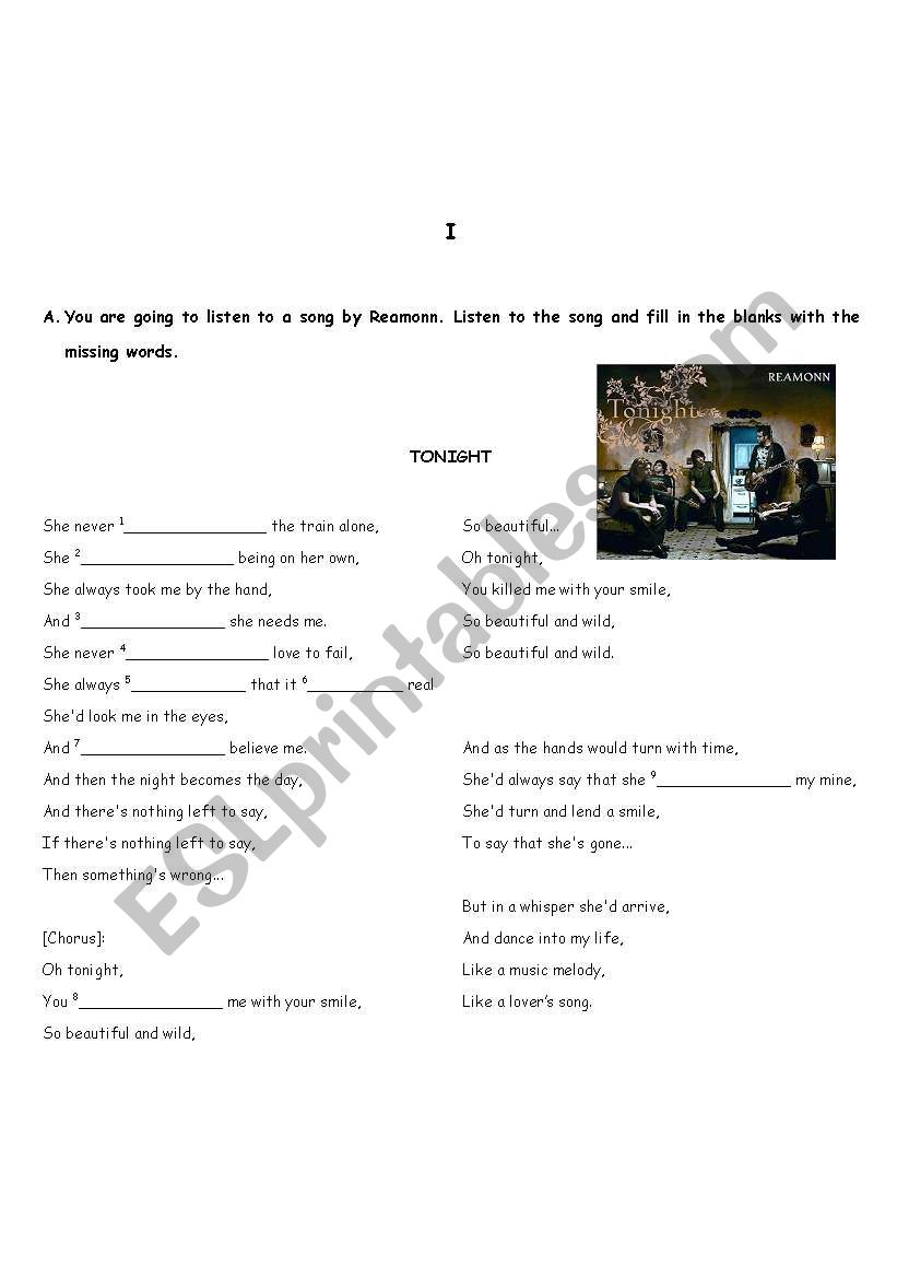 Reamonn with the simple past worksheet