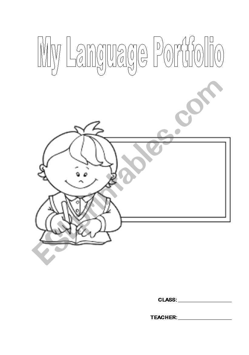 My Language portfolio - boy worksheet