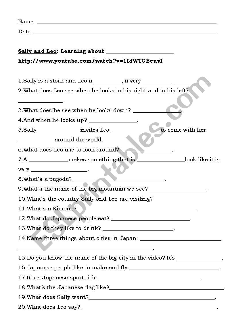 Sally and Leo worksheet