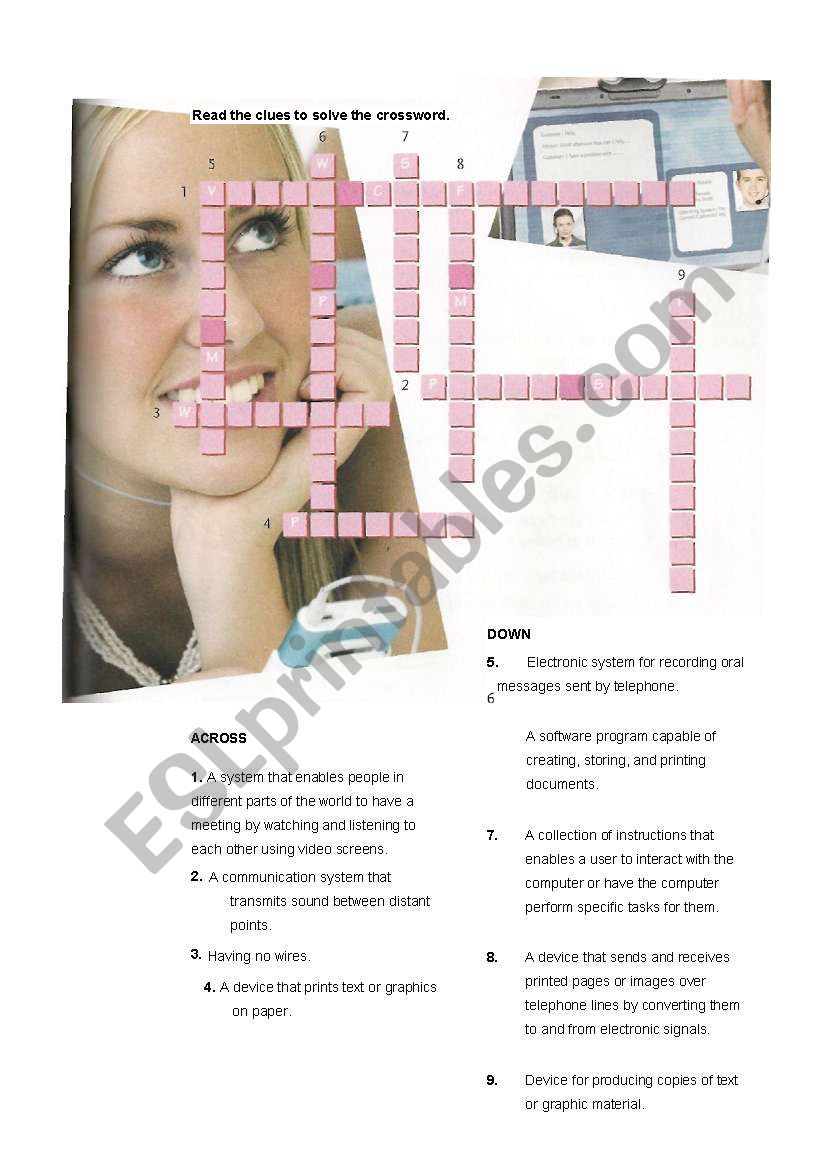 WORK - crosswords worksheet