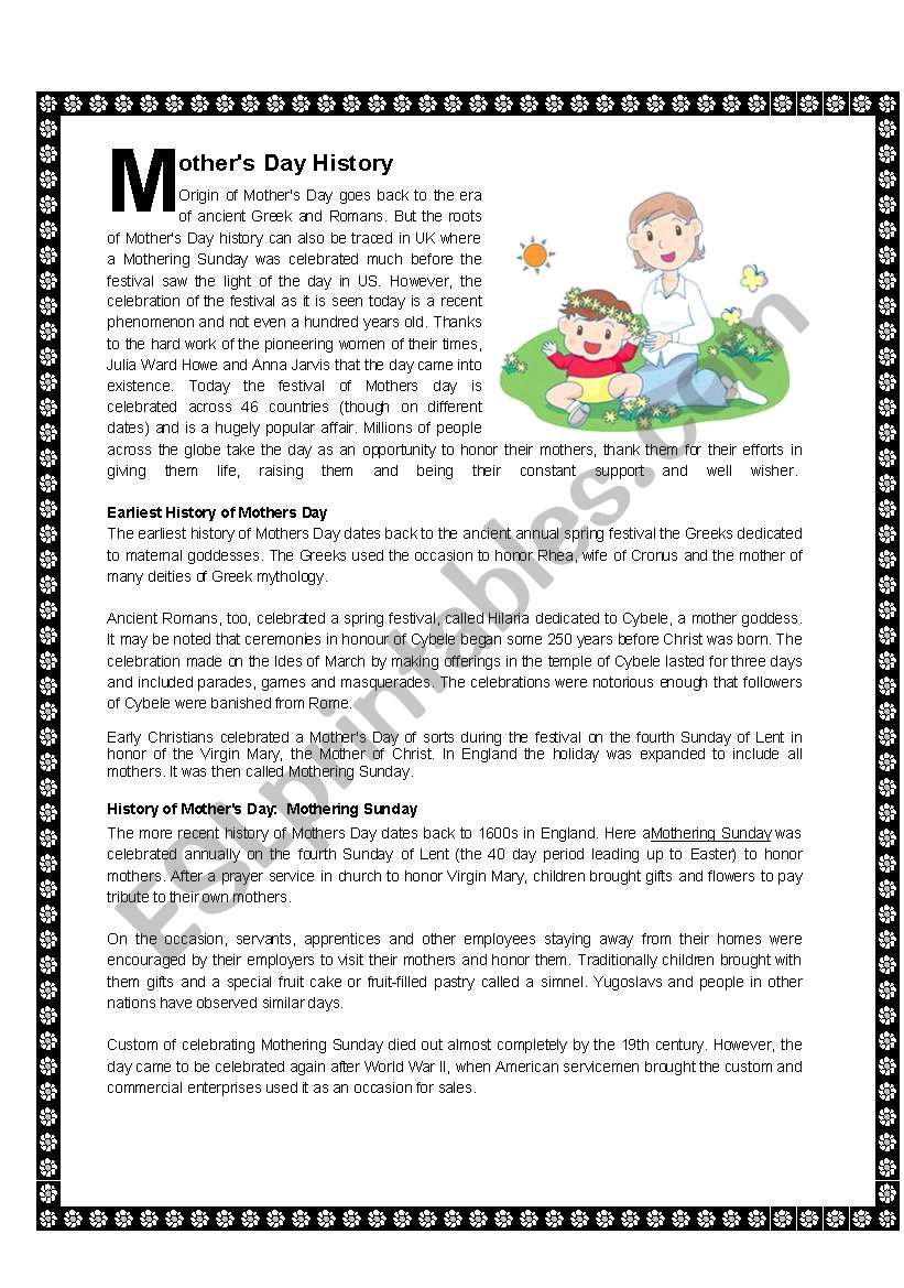 Mothers Day Part 1 worksheet