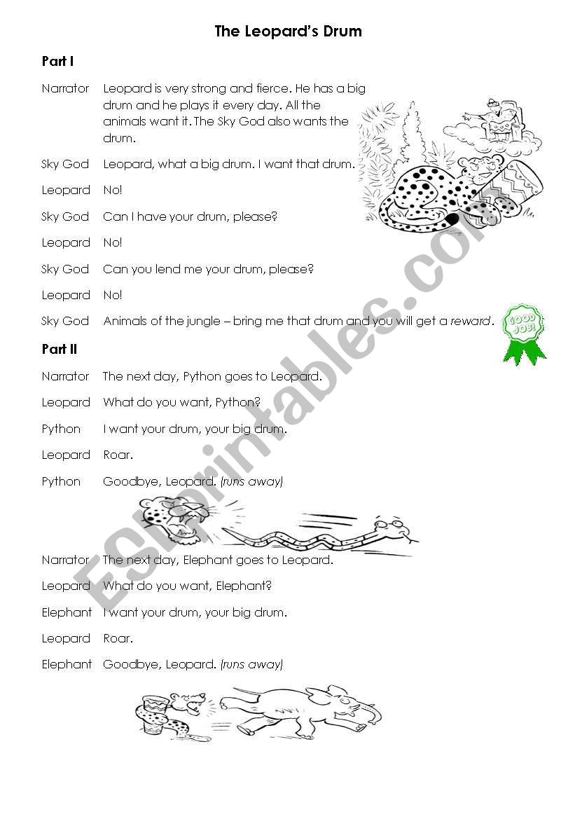 The Leopard´s Drum ESL worksheet by lonelystar