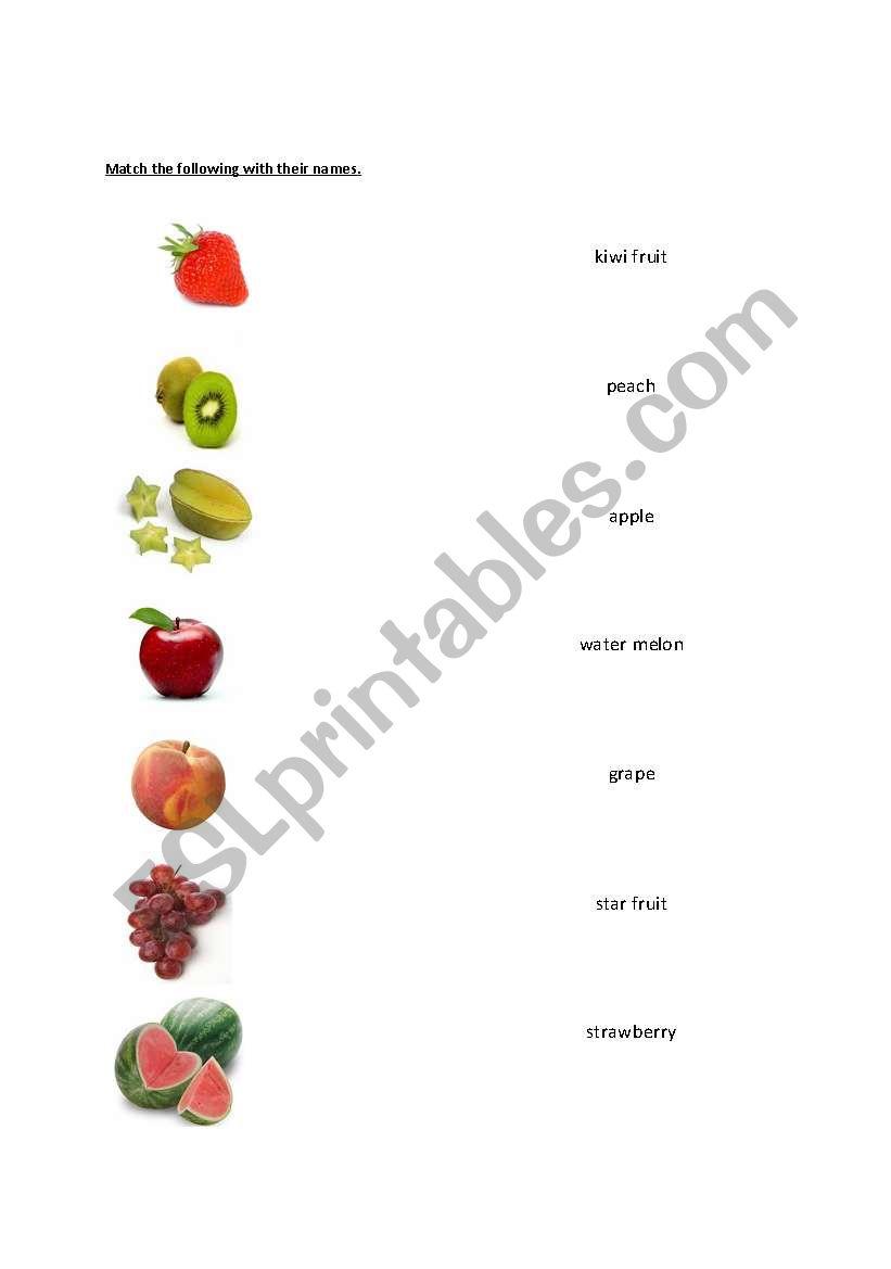 fruits worksheet